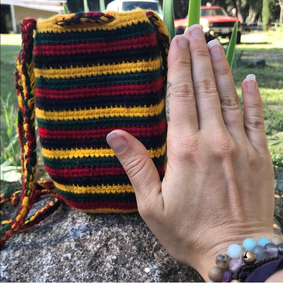 Rastafarian/Jamaican Mochilla/Wayuu Bag - Picture 2 of 2